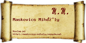Maskovics Mihály névjegykártya